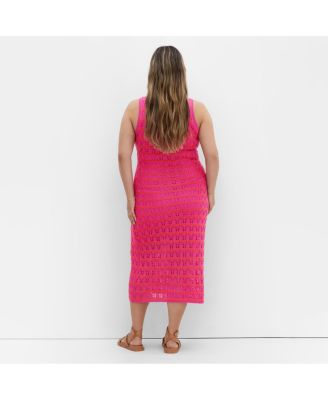 Plus Size Crochet Stripe Dress
