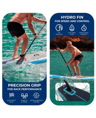 Free-Flow Stand-Up Paddle-Board - Woven Drop-Stitch and Double Layer Side Inflatable SUP with Double-Action Hand Pump (Black)