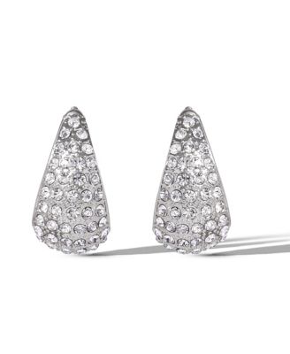 Pave Teardrop Clip-On Earrings