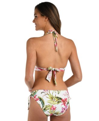 La Blanca Womens Polynesian Soft Band Halter Bikini Top Polynesian Shirred Band Hipster Bottoms In Multi