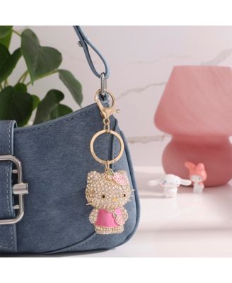 SALLY ROSE Pink Keychain Official License, Multicolored Pave Crystal Sanrio Keychain with Lobster Clip