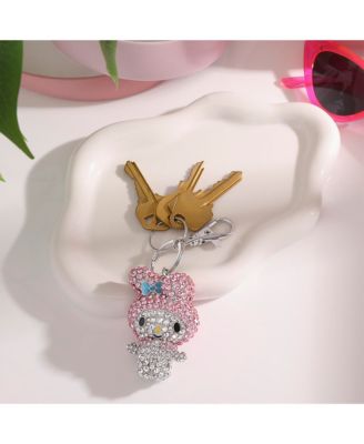 SALLY ROSE My Melody Keychain Official License, Multicolored Pave Crystal Sanrio Keychain with Lobster Clip