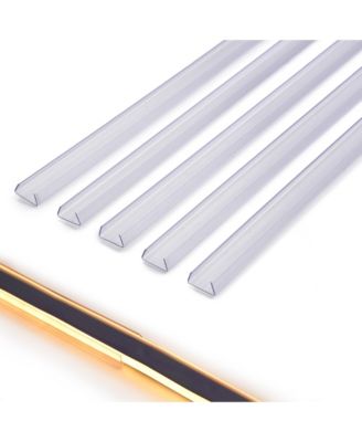3.3" Plastic U Channel System 5PCS DEL-M011M for 9/16"W Warm White Rope Light Models DEL-D50W,DEL-D100W,DEL-D150W