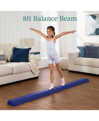 10ftx4ftx2in Folding Gym Mat 4-Panel w/ Carrying Handles & Folding Balance Beam