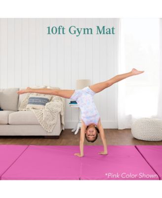 10ftx4ftx2in Folding Gym Mat 4-Panel w/ Carrying Handles & Folding Balance Beam