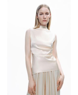 Women's Draped Open-Back Detail Blouse