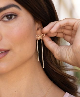 Adeline Gold Plated Bow Statement Earrings