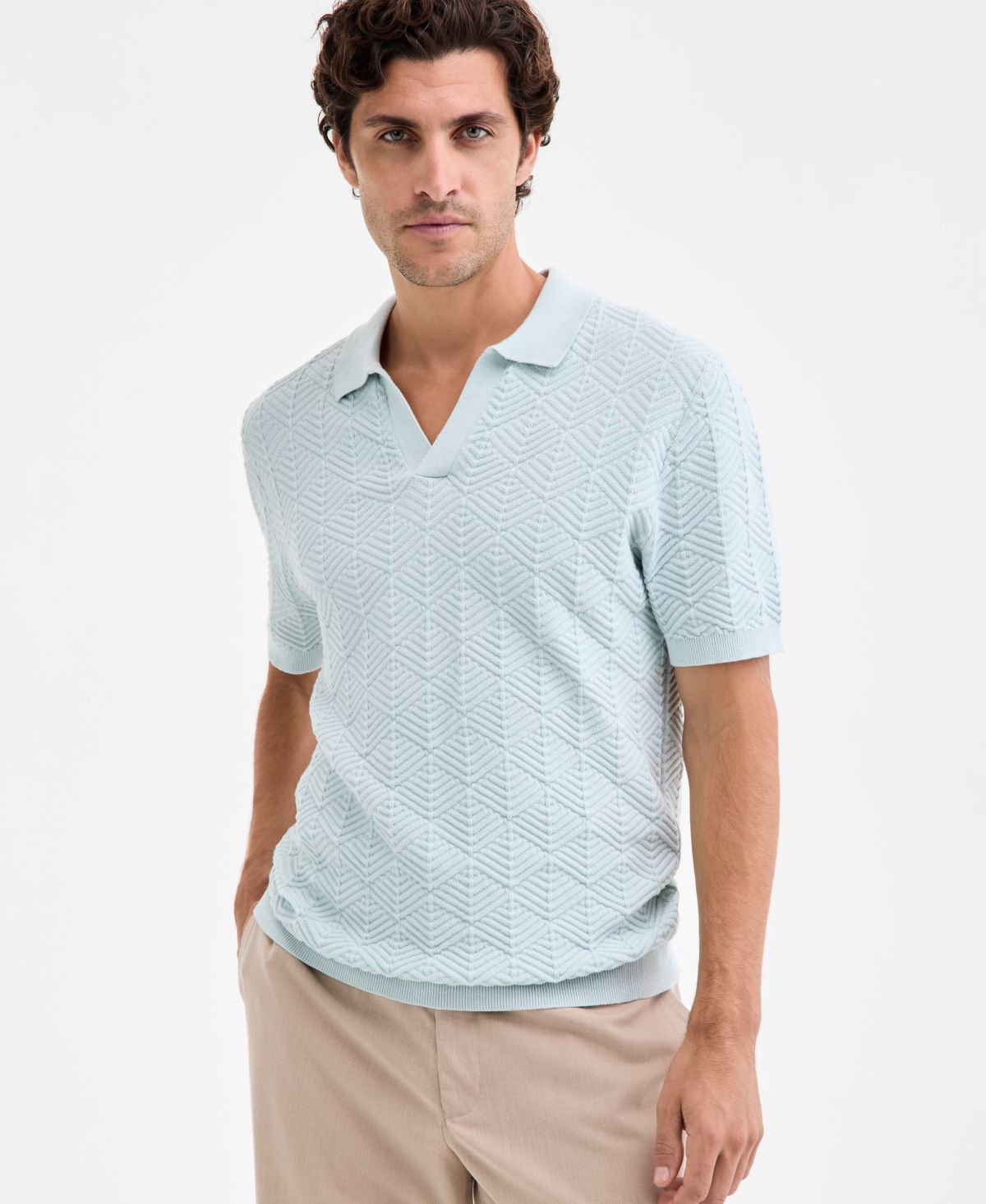 Мужская рубашка поло Geo в рубчик с отложным воротником, эксклюзивная модель Macy's