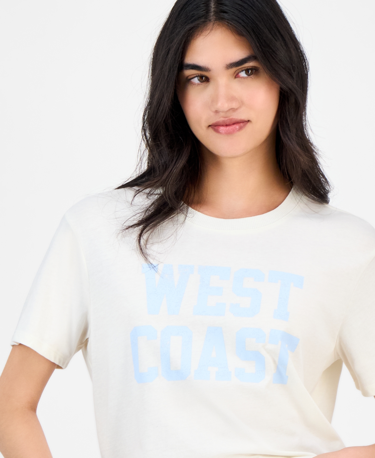 Self Esteem Juniors' West Coast Graphic T-shirt In White