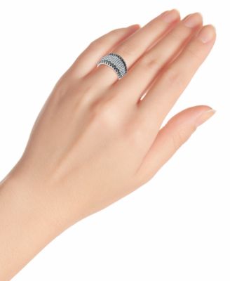 Cubic Zirconia Pav&eacute; Statement Ring in Sterling Silver