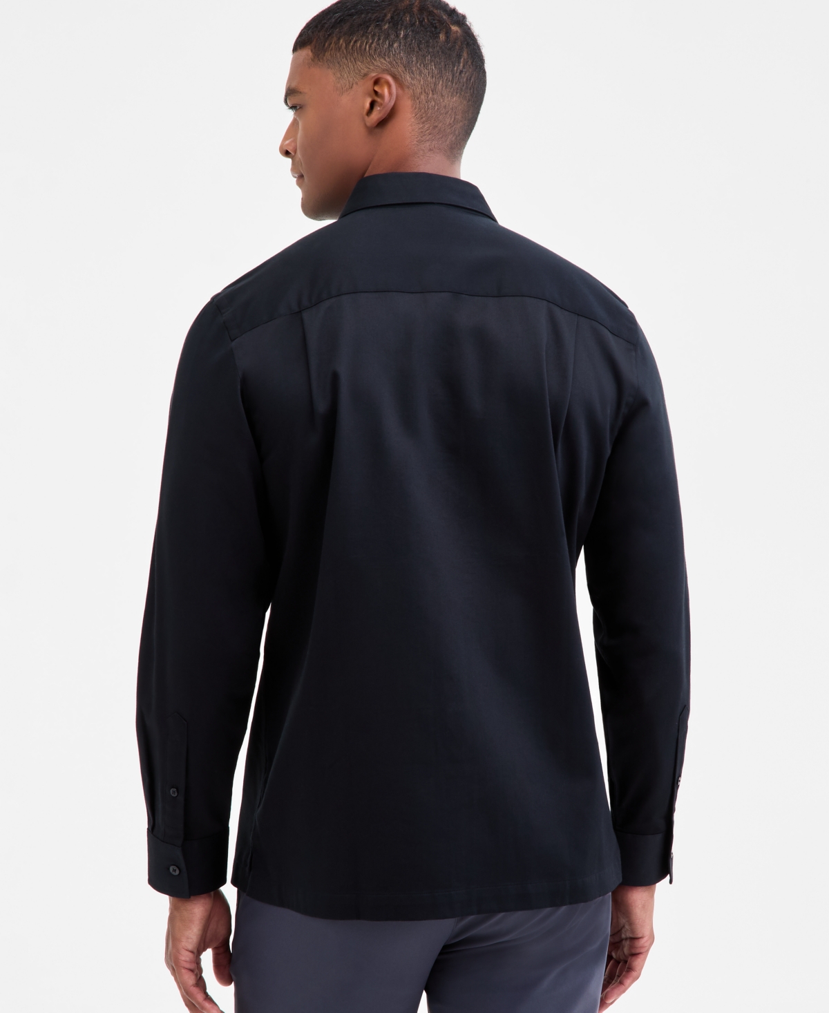Alfani Men's Owen Regular-fit Button-down Shirt, Exclusively At Macy's In Black