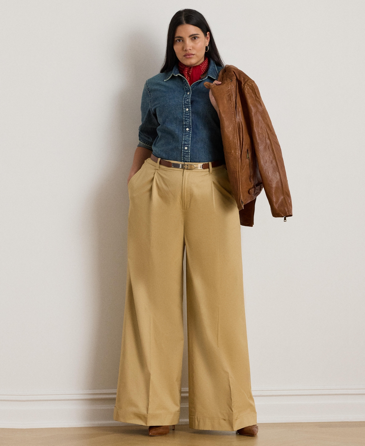 Plus Size Twill Denim Shirt - Haze Wash