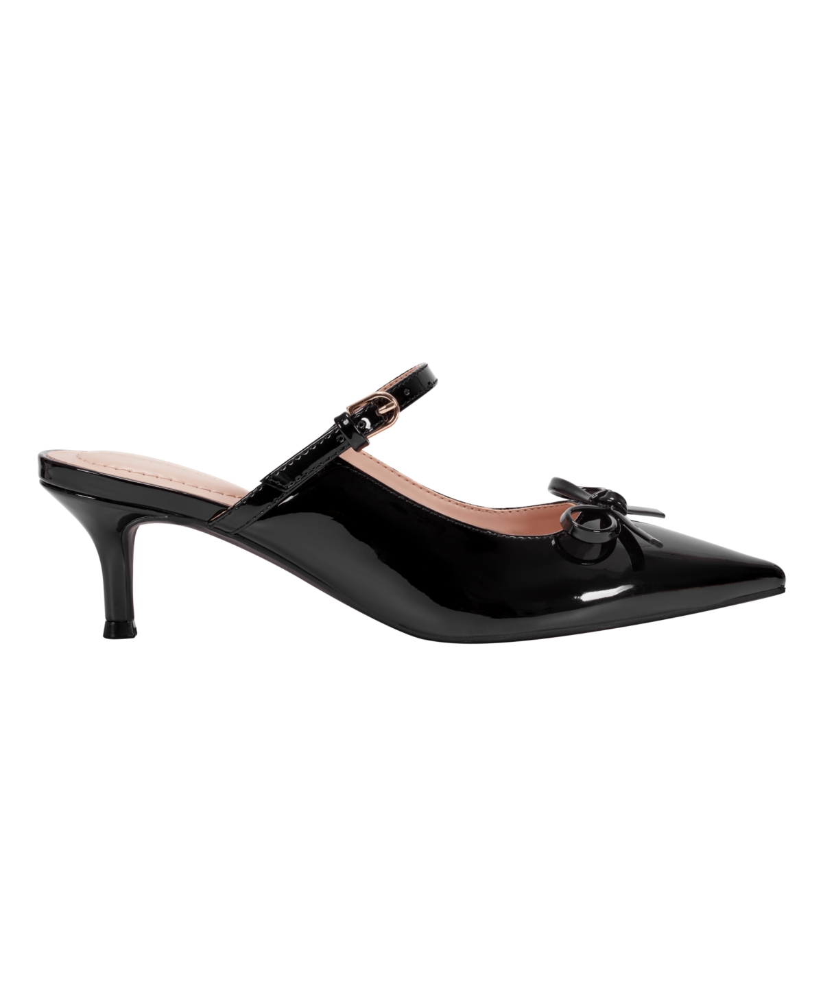Bandolino Moss Patent Kitten Heel Mule In Black