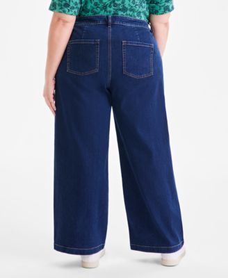 Plus Size High Rise Wide-Leg Jeans, Macy's Exclusive
