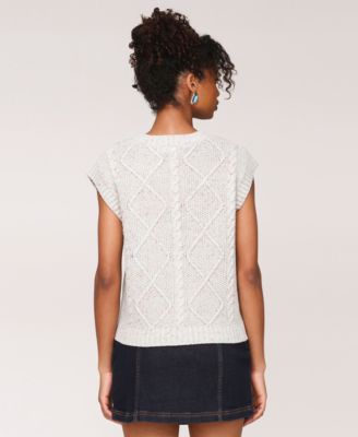 Women's Cable Knit Button-Front Vest