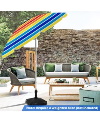 6.5 FT Beach Umbrella UPF50+ Sun Protection Portable Sunshade Parasol for Sand