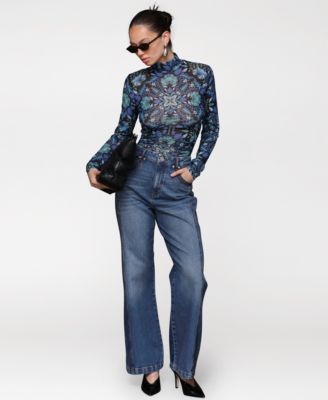 Women's Two-Tone Flared Jeans