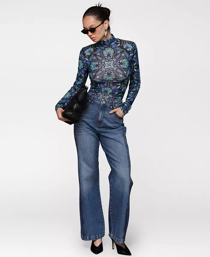 Women's Two-Tone Flared Jeans - thumbnail 5