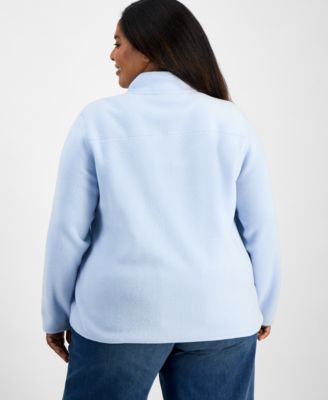 Plus Size Solid Polar Fleece Zip-Front Jacket, Macy's Exclusive  