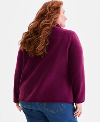 Plus Size Solid Polar Fleece Zip-Front Jacket, Macy's Exclusive  