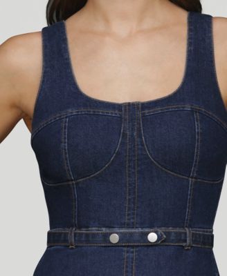 Women's Bustier Circle-Skirt Midi Dress