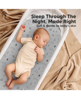 2pk Soothe Waterproof Bassinet Sheets for Girls, Boys, 33x17 Universal Baby Bassinet Mattress Protector Cover
