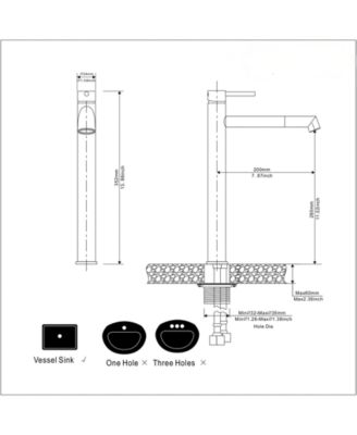 Single Hole Single Handle Bathroom Vessel Sink Faucet With Supply Hose in Black Gold