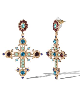 Boho Luxe Cross Drop Earrings