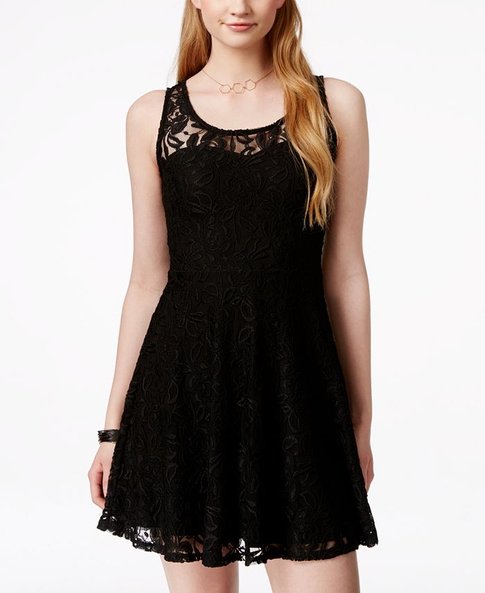 Material Girl Juniors' Lace Skater Dress, Created for Macy's - Macy's