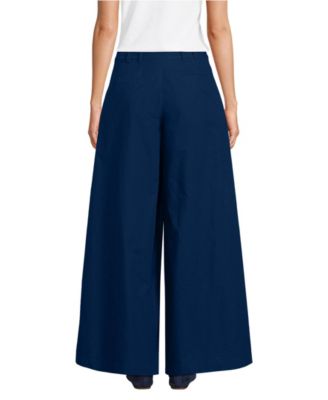 Women's Poplin Mid Rise Pleated Slouchy Pants