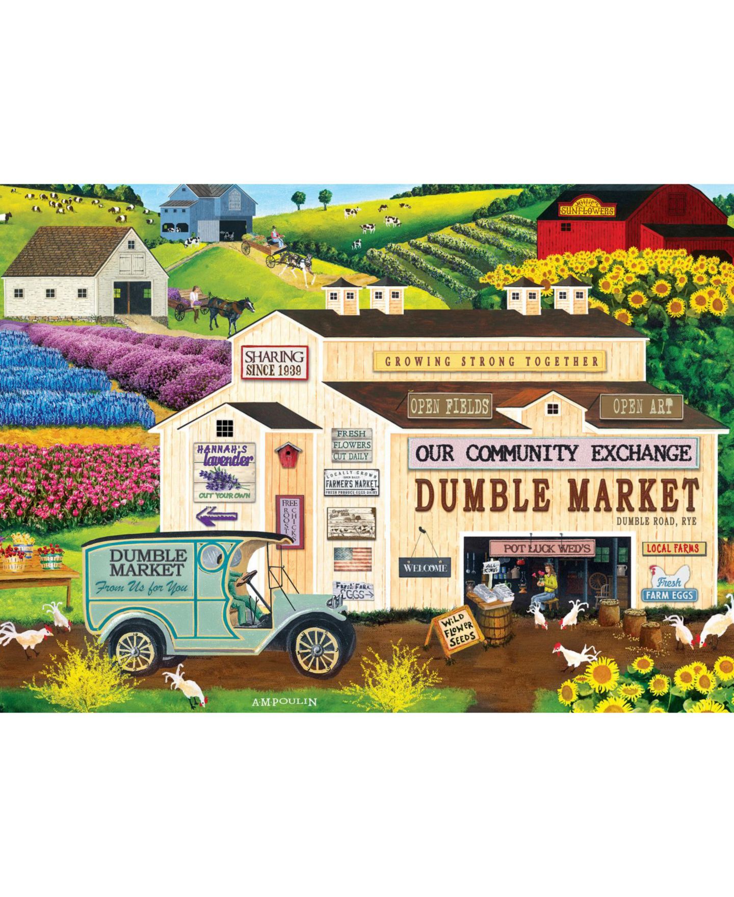Детская игрушка MasterPieces Puzzles Americana - Dumble Market 500 Piece EZ Grip Jigsaw Puzzle — фото 3