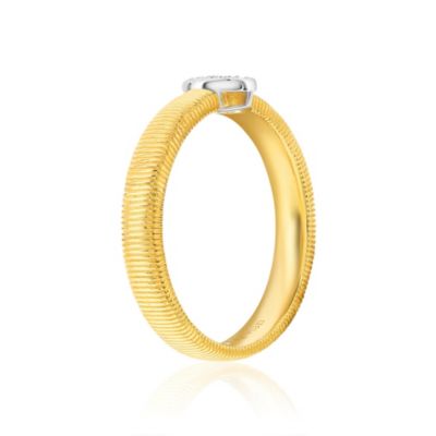 Suzy Levian Golden Helix Sterling Silver Cubic Zirconia Oval Coil Ring