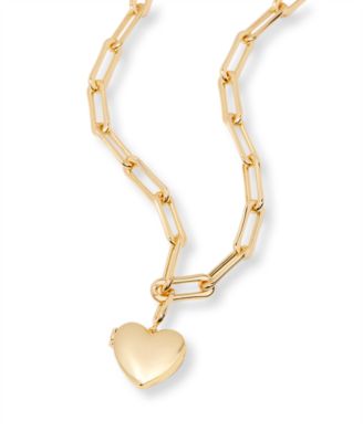 Gold Plated Cami Heart Short Pendant Locket Necklace