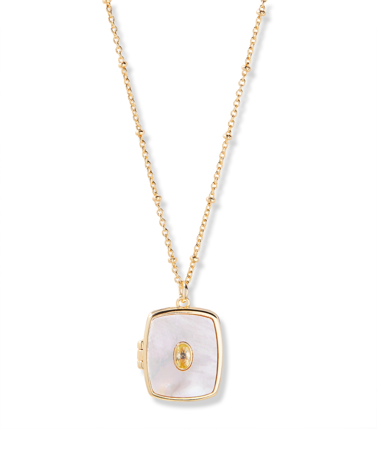 Gold Plated Cali Cultivated Pearl Short Pendant Locket Necklace - Gold