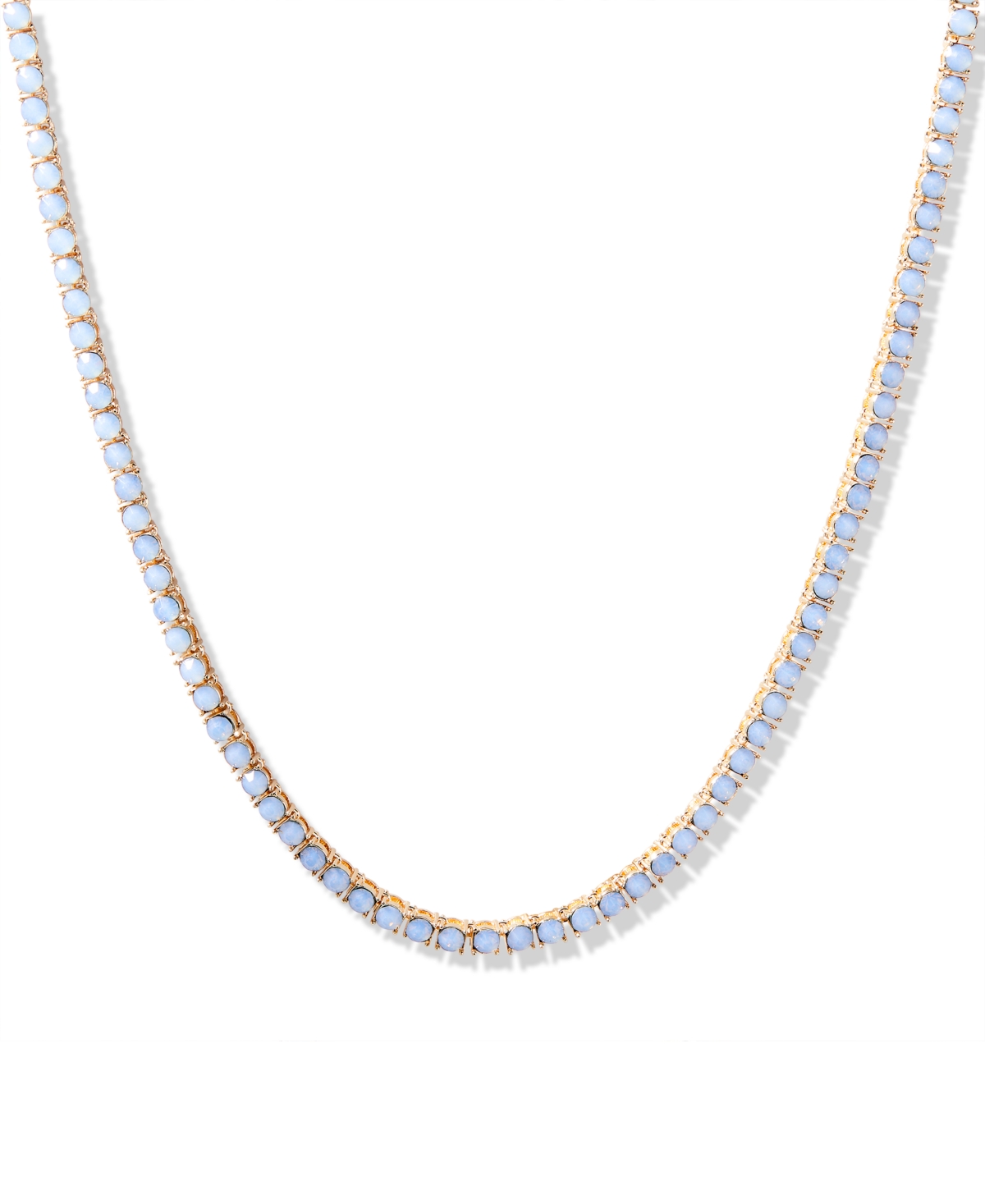Gold Plated Isabella Opal Blue Tennis Necklace - Gold