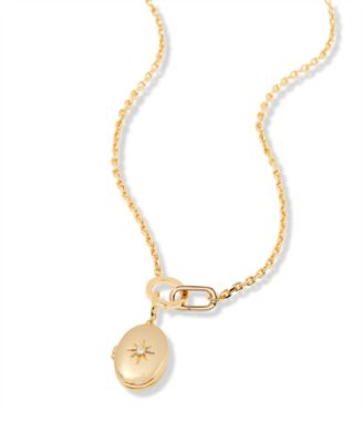 Gold Plated Cami Starburst Short Pendant Locket Necklace