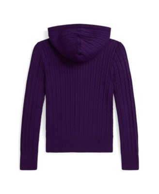 Girls 7-16 Mini-Cable Full-Zip Hoodie