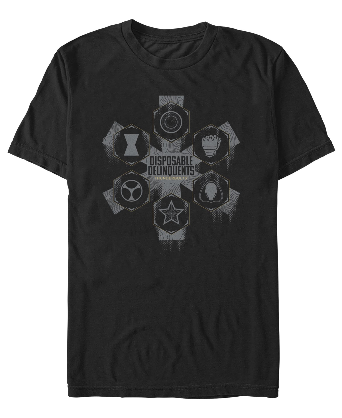 Men's Disposable Delinquents Logos Short Sleeve T-Shirt - Black