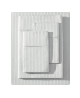 Dobby Stripe 290-Thread Count Cotton 4-Pc. Sheet Set, Queen