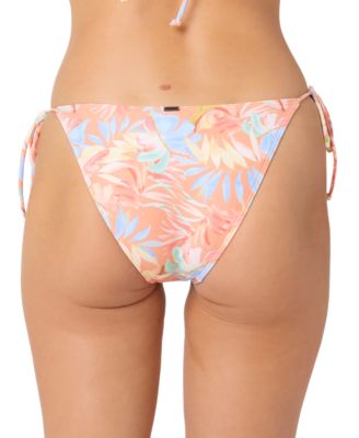 Juniors' Almeria Tropical Maracas Reversible Side-Tie Bikini Bottoms