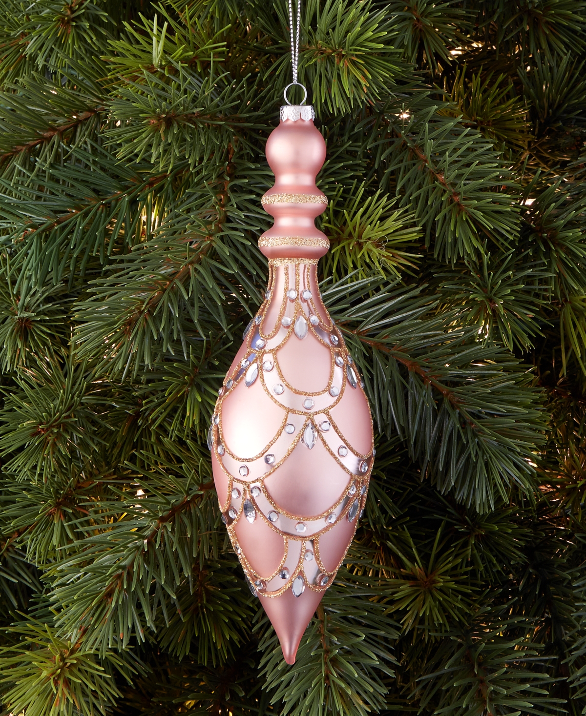Holiday Lane Glass Finial Ornament, Macy's Exclusive In Transparent