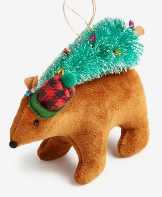 Tiny Tidings Tree-Toting Bear Ornament, Macy's Exclusive