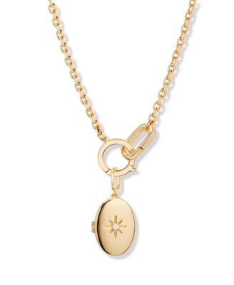 Gold Plated Cami Starburst Short Pendant Locket Necklace