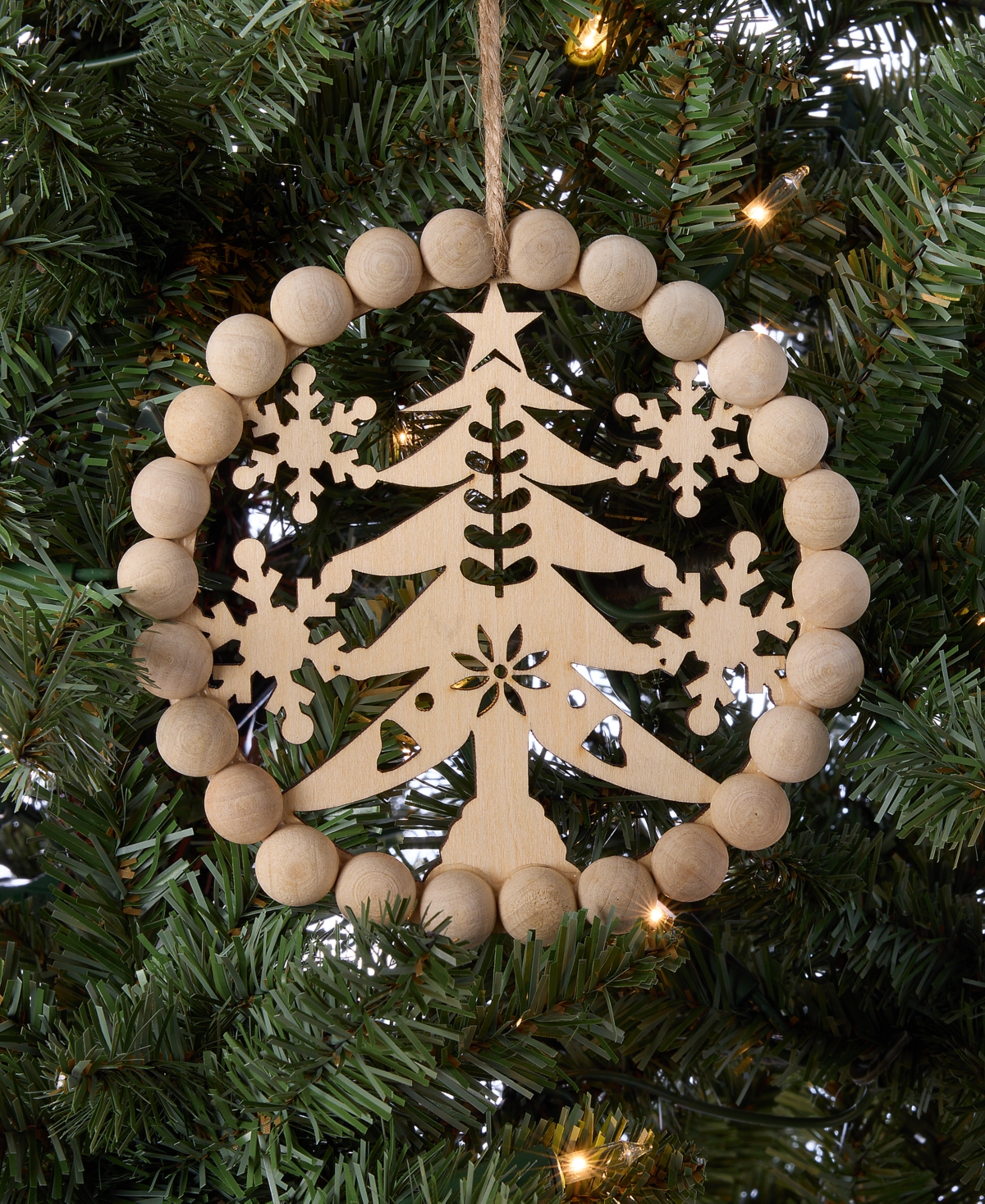 Holiday Lane Nordic Wonderland Wooden Tree Ornament, Macy's Exclusive In Transparent