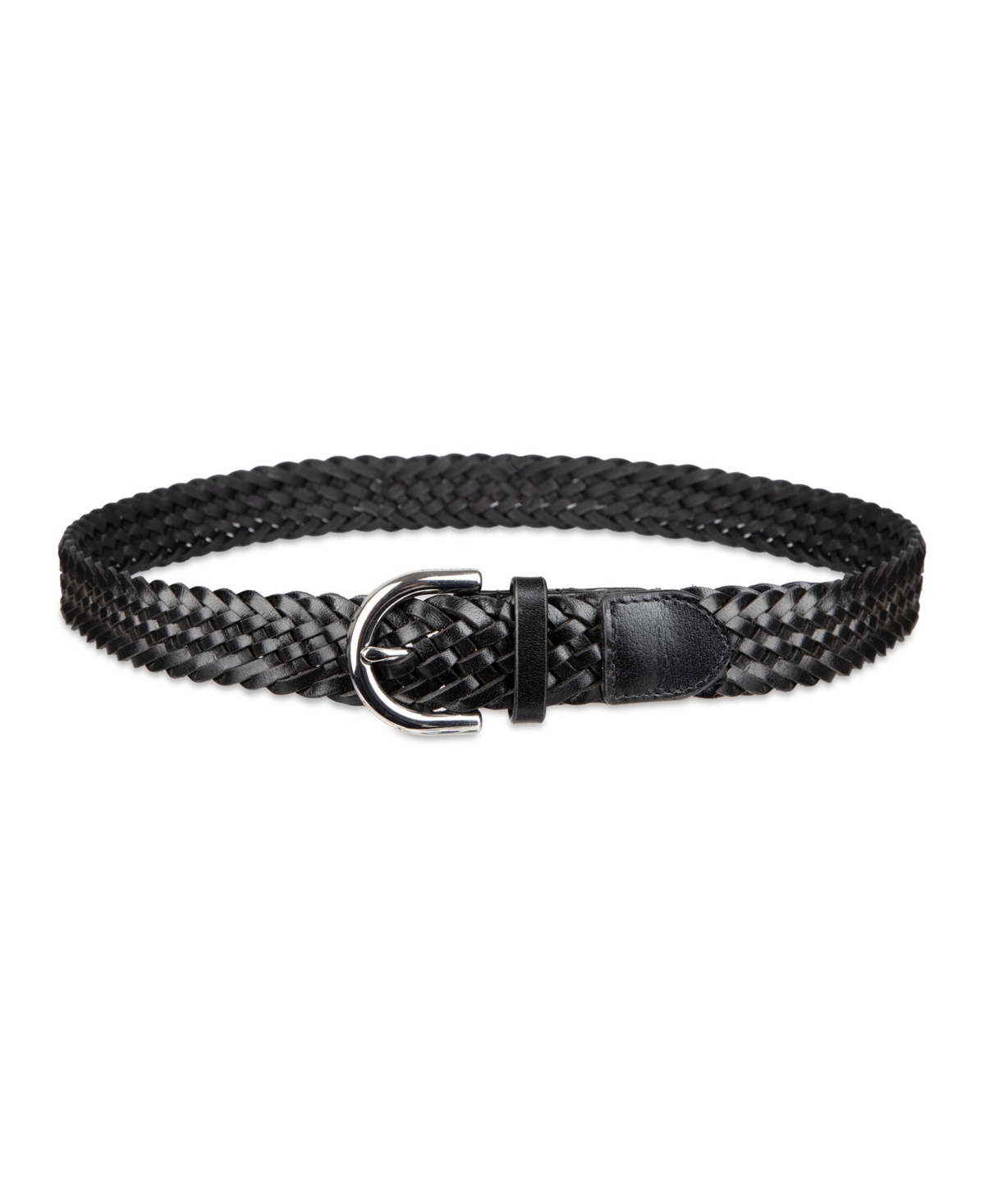 Cole Haan Women's Fully Adjustable Braided Leather Belt In Black