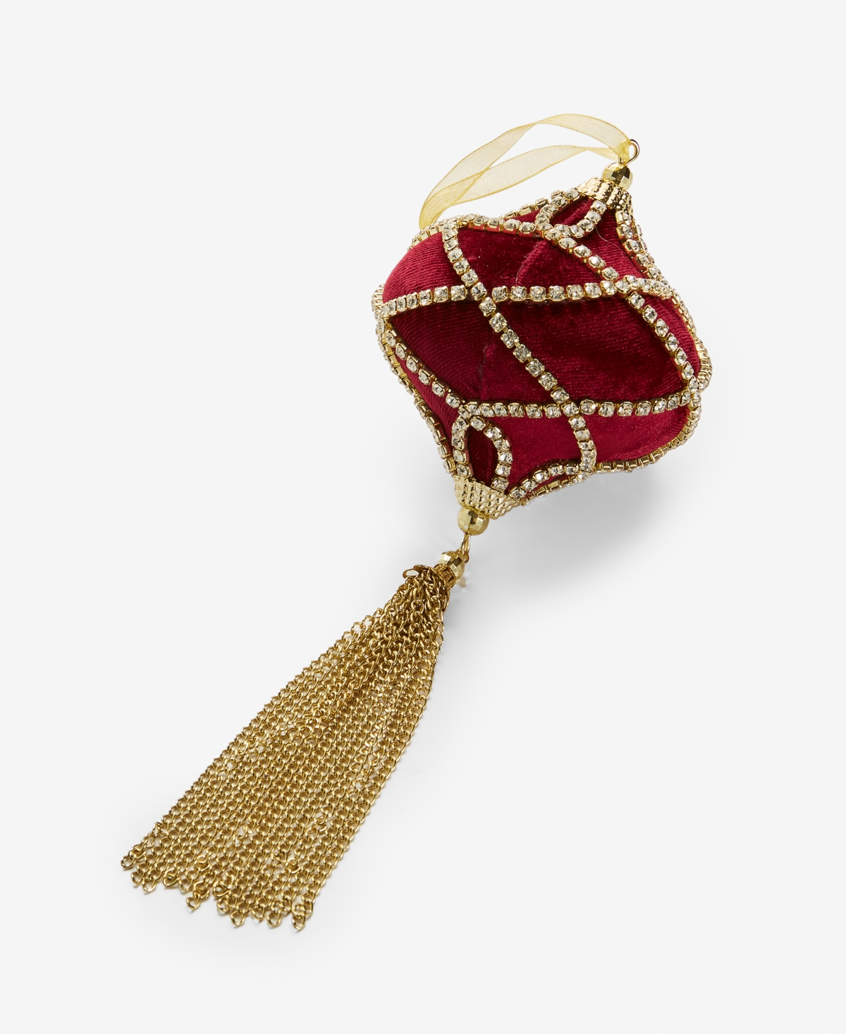 Holiday Lane Berry Tones Red Onion With Tassel Ornament, Macy's Exclusive In Transparent