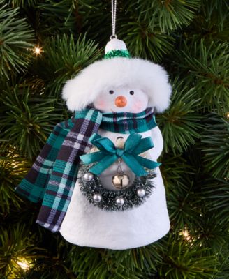 Enchanted Emerald Snowman Ornament, Macy's Exclusive
