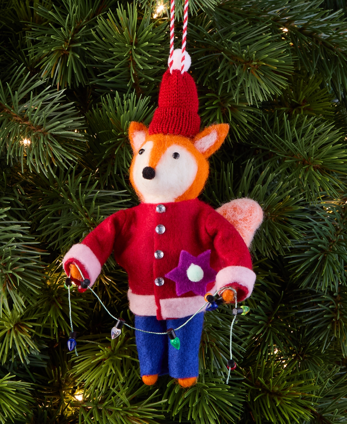 Holiday Lane Tiny Tidings Fabric Fox Ornament, Macy's Exclusive In Transparent