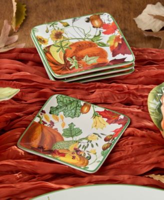 Harvest Fields Canape Plates, Set of 4