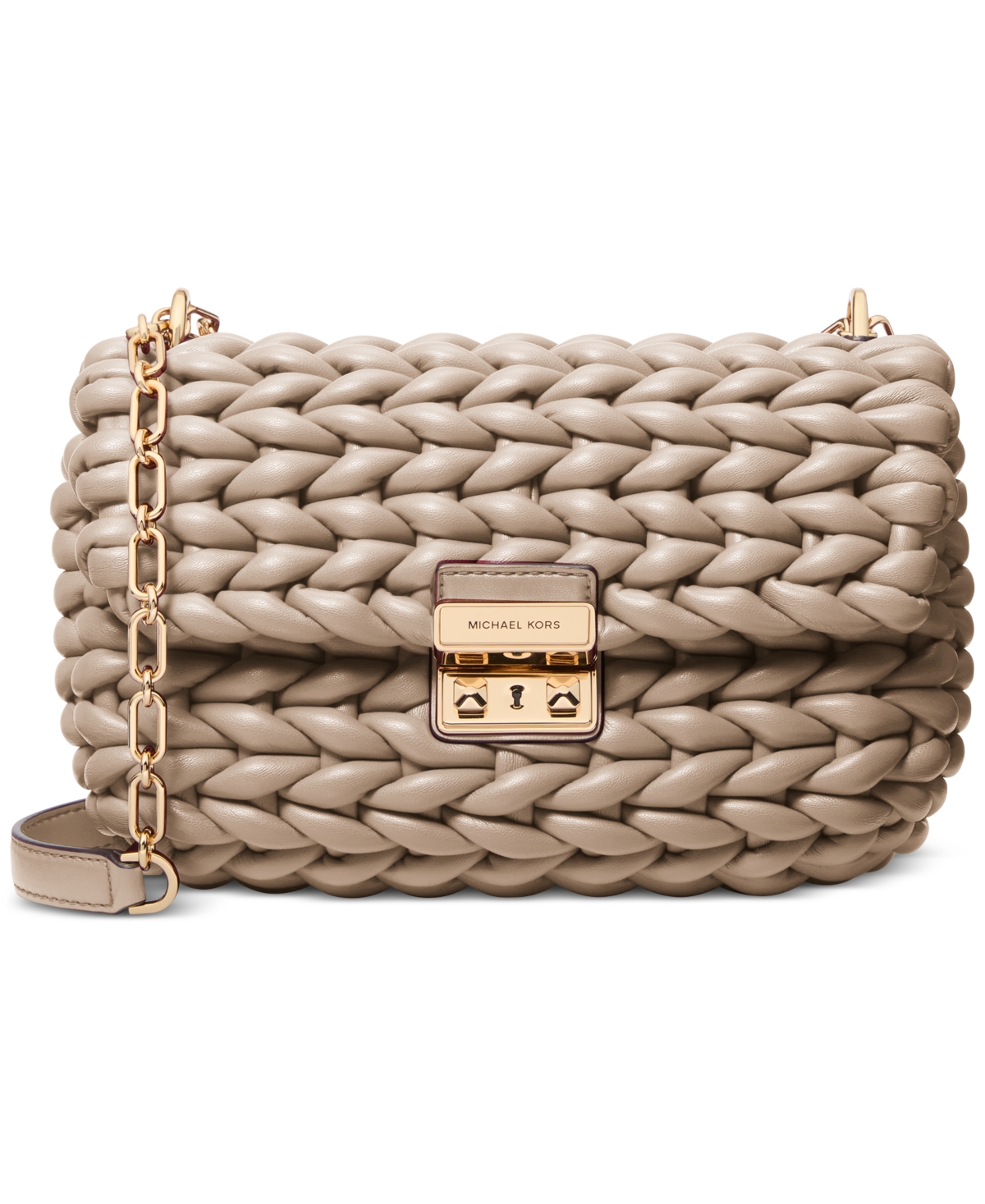 Michael Kors Michael  Tribeca Small Convertible Chain Shoulder Bag In Brown